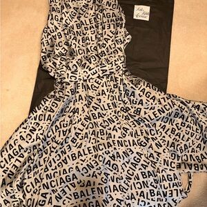 Balenciaga Monochrome Logo Maxi Dress
